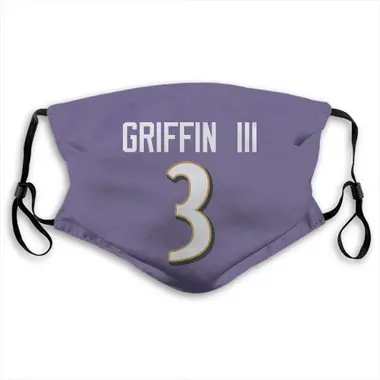 Robert Griffin III Name & Number Purple Baltimore Ravens Face Mask