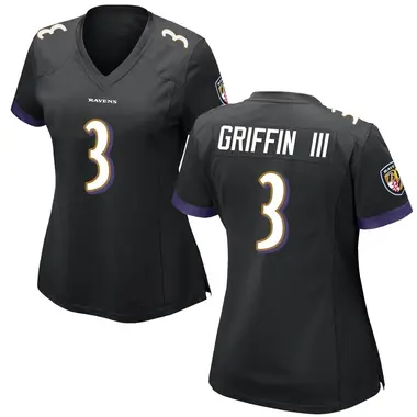 Robert Griffin III Women's Game Black Baltimore Ravens Jersey