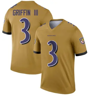 Robert Griffin III Youth Legend Gold Baltimore Ravens Inverted Jersey