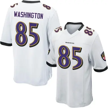 Scotty Washington Men's Game White Baltimore Ravens Jersey