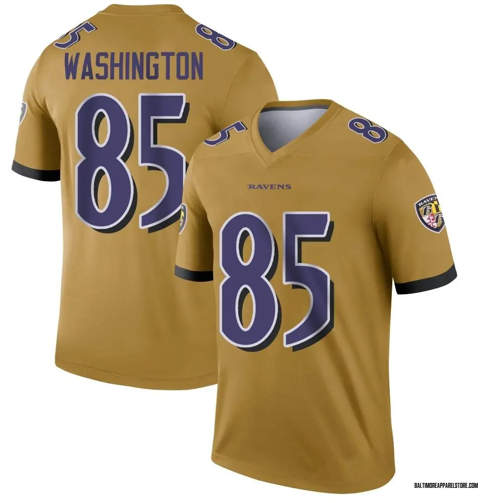 Scotty Washington Men's Legend Gold Baltimore Ravens Inverted Jersey