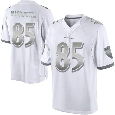 Scotty Washington Men's Limited White Baltimore Ravens Platinum Jersey