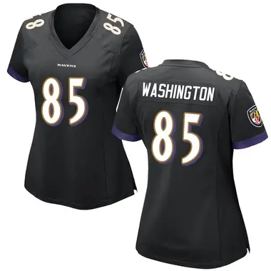 Scotty Washington Women's Game Black Baltimore Ravens Jersey