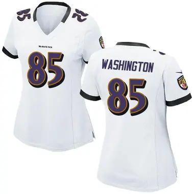 Scotty Washington Women's Game White Baltimore Ravens Jersey