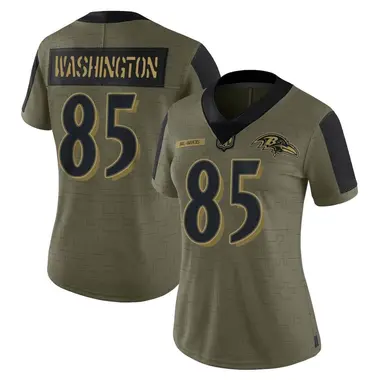 Scotty Washington Women's Limited Olive Baltimore Ravens 2021 Salute To Service Jersey