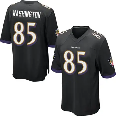 Scotty Washington Youth Game Black Baltimore Ravens Jersey