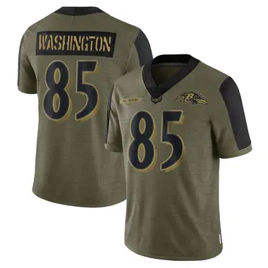 Scotty Washington Youth Limited Olive Baltimore Ravens 2021 Salute To Service Jersey