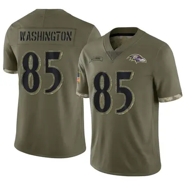 Scotty Washington Youth Limited Olive Baltimore Ravens 2022 Salute To Service Jersey