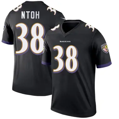 Sone Ntoh Men's Legend Black Baltimore Ravens Jersey