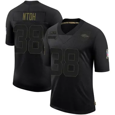 Sone Ntoh Men's Limited Black Baltimore Ravens 2020 Salute To Service Jersey