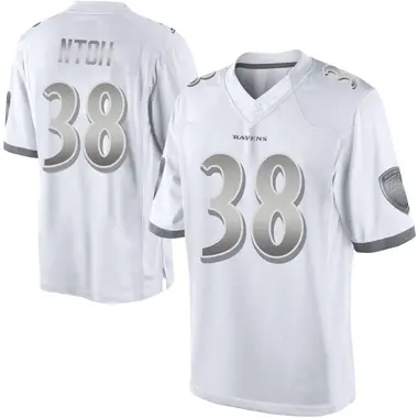 Sone Ntoh Men's Limited White Baltimore Ravens Platinum Jersey
