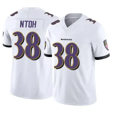 Sone Ntoh Men's Limited White Baltimore Ravens Vapor F.U.S.E. Jersey