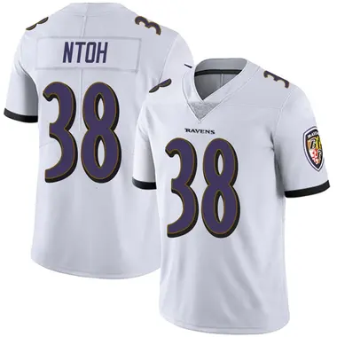 Sone Ntoh Men's Limited White Baltimore Ravens Vapor Untouchable Jersey