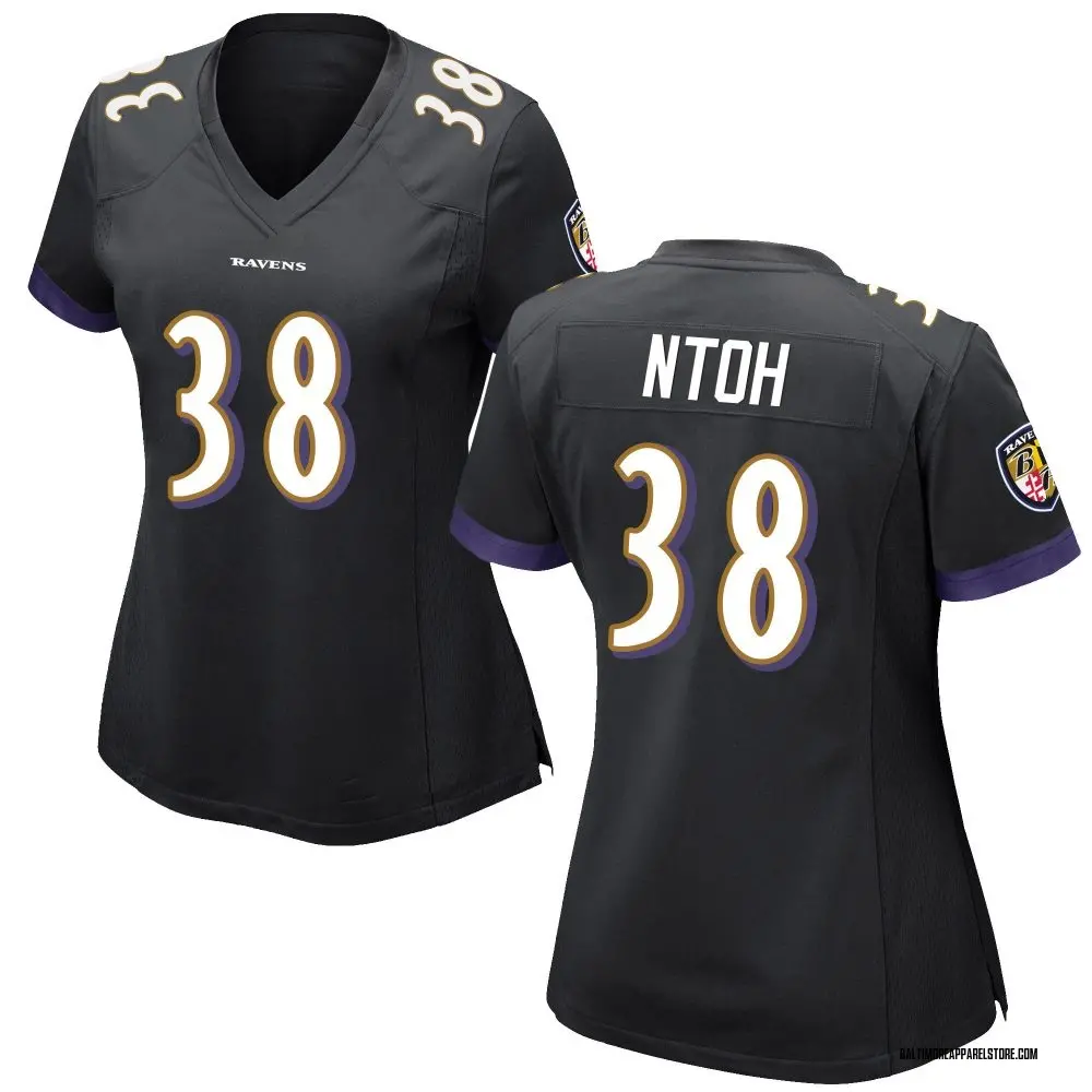 Sone Ntoh Women's Game Black Baltimore Ravens Jersey
