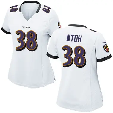 Sone Ntoh Women's Game White Baltimore Ravens Jersey