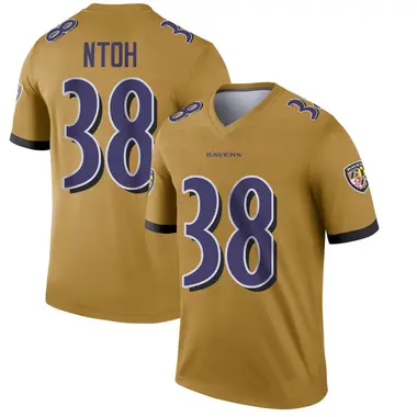 Sone Ntoh Youth Legend Gold Baltimore Ravens Inverted Jersey