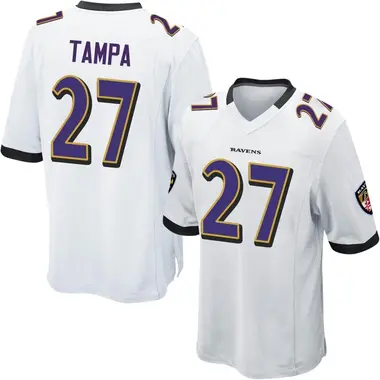 T.J. Tampa Men's Game White Baltimore Ravens Jersey