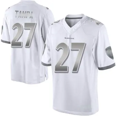 T.J. Tampa Men's Limited White Baltimore Ravens Platinum Jersey