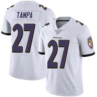 T.J. Tampa Men's Limited White Baltimore Ravens Vapor Untouchable Jersey