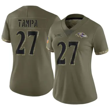 T.J. Tampa Women's Limited Olive Baltimore Ravens 2022 Salute To Service Jersey