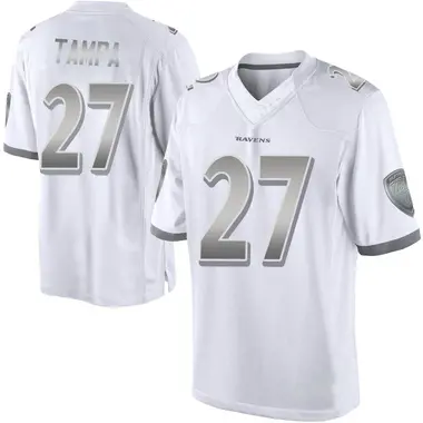 T.J. Tampa Youth Limited White Baltimore Ravens Platinum Jersey