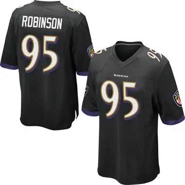 Tavius Robinson Men's Game Black Baltimore Ravens Jersey