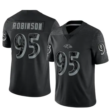 Tavius Robinson Men's Limited Black Baltimore Ravens Reflective Jersey