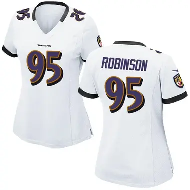 Tavius Robinson Women's Game White Baltimore Ravens Jersey