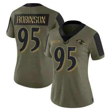 Tavius Robinson Women's Limited Olive Baltimore Ravens 2021 Salute To Service Jersey