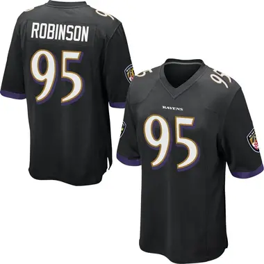 Tavius Robinson Youth Game Black Baltimore Ravens Jersey