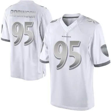 Tavius Robinson Youth Limited White Baltimore Ravens Platinum Jersey
