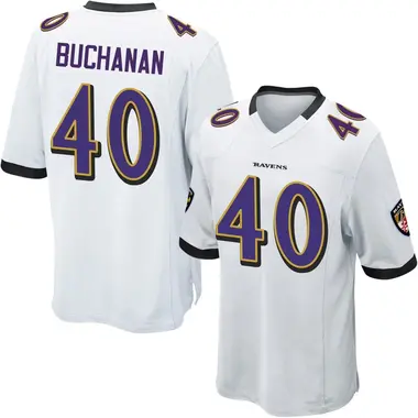 Teddye Buchanan Men's Game White Baltimore Ravens Jersey
