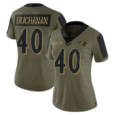 Teddye Buchanan Women's Limited Olive Baltimore Ravens 2021 Salute To Service Jersey