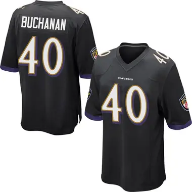 Teddye Buchanan Youth Game Black Baltimore Ravens Jersey