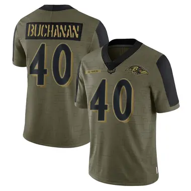 Teddye Buchanan Youth Limited Olive Baltimore Ravens 2021 Salute To Service Jersey