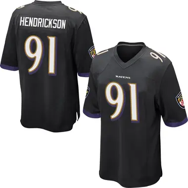 Trey Hendrickson Men's Game Black Baltimore Ravens Jersey