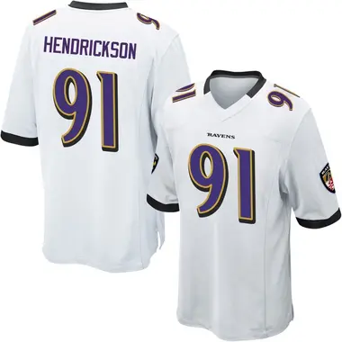 Trey Hendrickson Men's Game White Baltimore Ravens Jersey