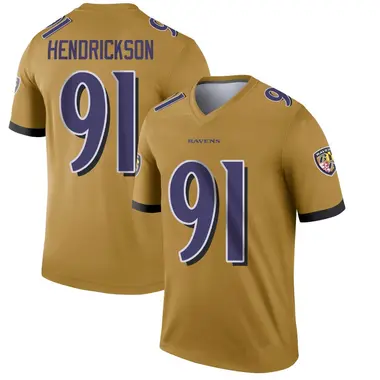 Trey Hendrickson Men's Legend Gold Baltimore Ravens Inverted Jersey