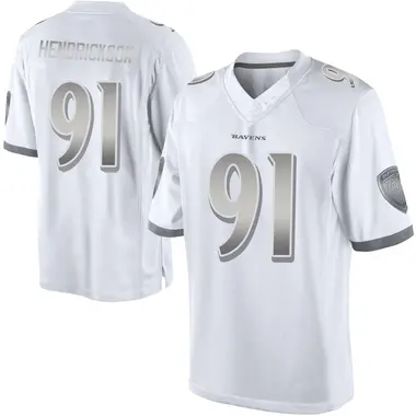 Trey Hendrickson Men's Limited White Baltimore Ravens Platinum Jersey