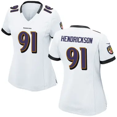 Trey Hendrickson Women's Game White Baltimore Ravens Jersey