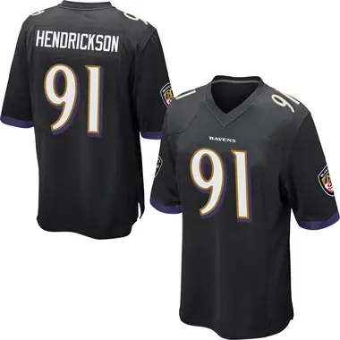 Trey Hendrickson Youth Game Black Baltimore Ravens Jersey