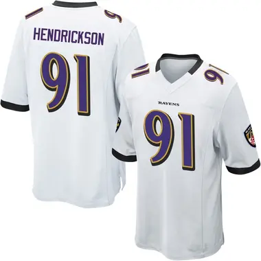 Trey Hendrickson Youth Game White Baltimore Ravens Jersey