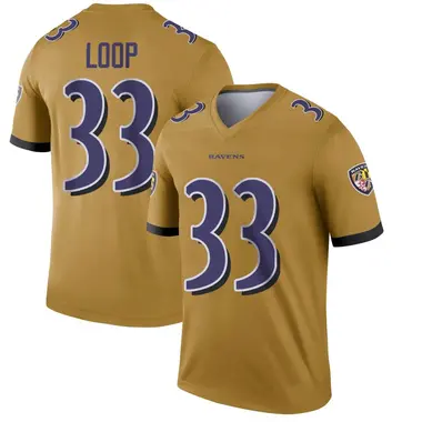 Tyler Loop Men's Legend Gold Baltimore Ravens Inverted Jersey