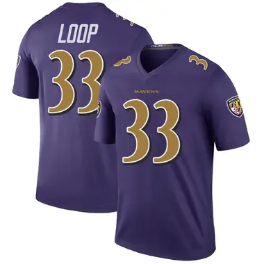 Tyler Loop Men's Legend Purple Baltimore Ravens Color Rush Jersey
