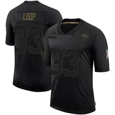 Tyler Loop Men's Limited Black Baltimore Ravens 2020 Salute To Service Jersey