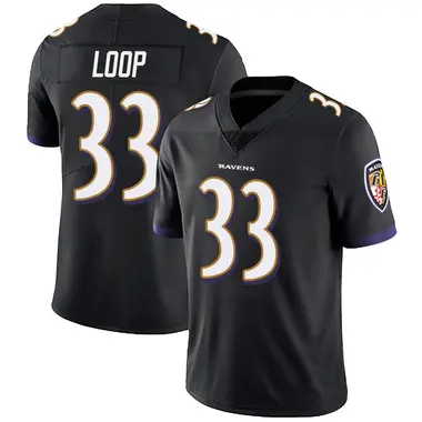 Tyler Loop Men's Limited Black Baltimore Ravens Alternate Vapor Untouchable Jersey