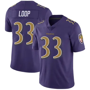 Tyler Loop Men's Limited Purple Baltimore Ravens Color Rush Vapor Untouchable Jersey