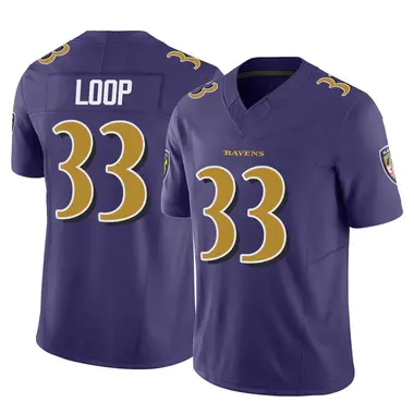 Tyler Loop Men's Limited Purple Baltimore Ravens Vapor F.U.S.E. Jersey