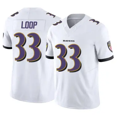 Tyler Loop Men's Limited White Baltimore Ravens Vapor F.U.S.E. Jersey