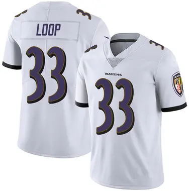 Tyler Loop Men's Limited White Baltimore Ravens Vapor Untouchable Jersey